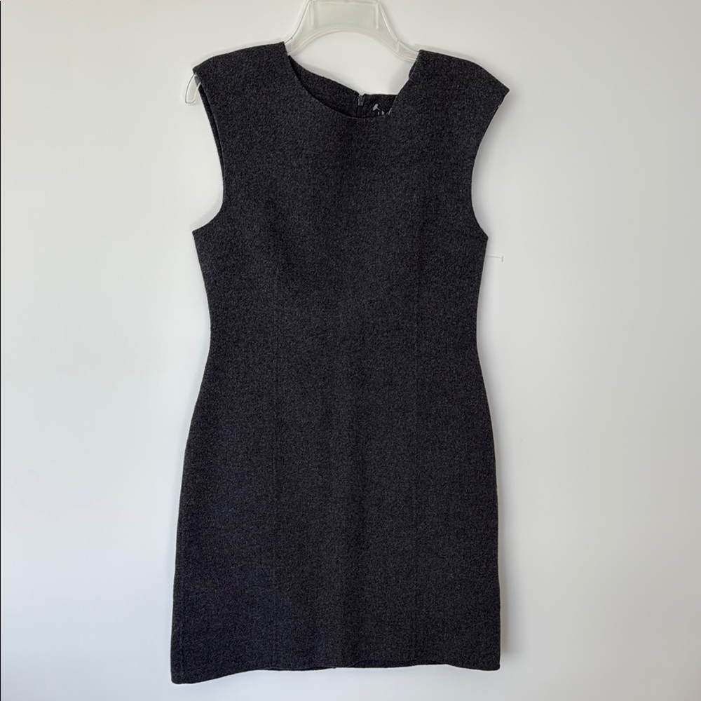 Theory- Elegant Charcoal Grey Sleeveless Dress Wool SZ 12